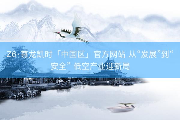 Z6·尊龙凯时「中国区」官方网站 从“发展”到“安全” 低空产业迎新局