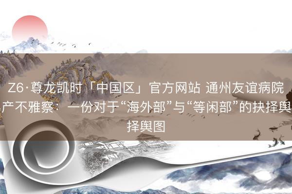 Z6·尊龙凯时「中国区」官方网站 通州友谊病院孕产不雅察：一份对于“海外部”与“等闲部”的抉择舆图