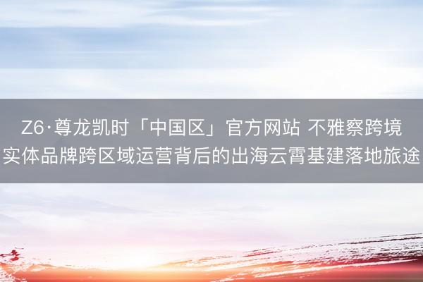 Z6·尊龙凯时「中国区」官方网站 不雅察跨境实体品牌跨区域运营背后的出海云霄基建落地旅途