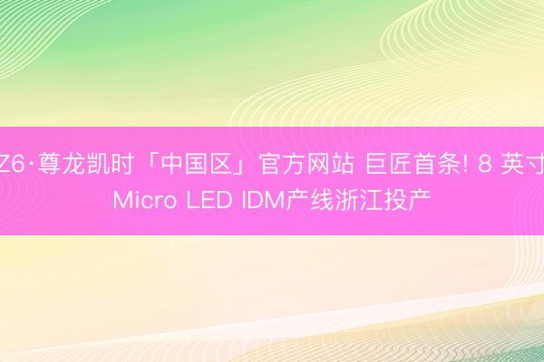 Z6·尊龙凯时「中国区」官方网站 巨匠首条! 8 英寸Micro LED IDM产线浙江投产