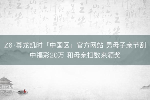 Z6·尊龙凯时「中国区」官方网站 男母子亲节刮中福彩20万 和母亲扫数来领奖