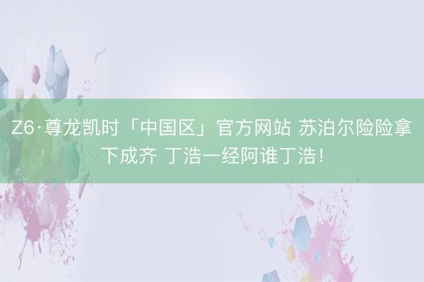 Z6·尊龙凯时「中国区」官方网站 苏泊尔险险拿下成齐 丁浩一经阿谁丁浩！