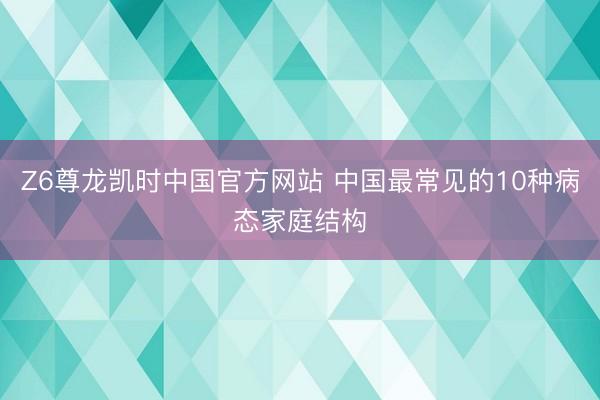 Z6尊龙凯时中国官方网站 中国最常见的10种病态家庭结构
