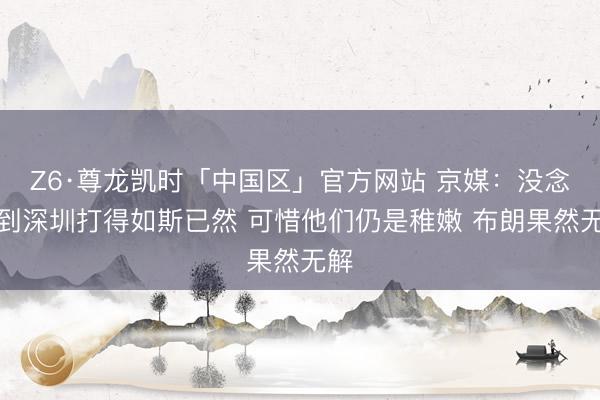 Z6·尊龙凯时「中国区」官方网站 京媒：没念念到深圳打得如斯已然 可惜他们仍是稚嫩 布朗果然无解