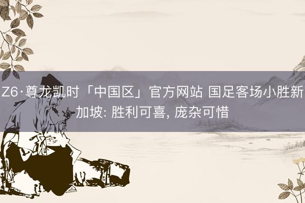 Z6·尊龙凯时「中国区」官方网站 国足客场小胜新加坡: 胜利可喜， 庞杂可惜