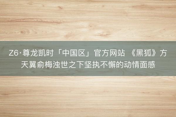Z6·尊龙凯时「中国区」官方网站 《黑狐》方天翼俞梅浊世之下坚执不懈的动情面感