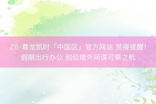 Z6·尊龙凯时「中国区」官方网站 贫瘠提醒！假期出行办公 别给境外间谍可乘之机