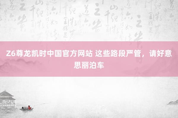 Z6尊龙凯时中国官方网站 这些路段严管,请好意思丽泊车