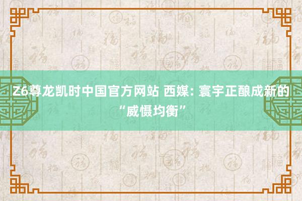 Z6尊龙凯时中国官方网站 西媒: 寰宇正酿成新的“威慑均衡”