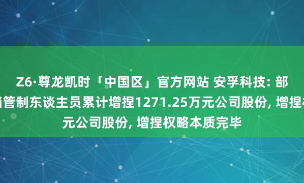 Z6·尊龙凯时「中国区」官方网站 安孚科技: 部分董事、高档管制东谈主员累计增捏1271.25万元公司股份， 增捏权略本质完毕